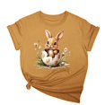 thumbnail image 1 of Tops de Cuello Alto para las Mujeres Amante Impreso Camiseta Cuello Redondo Manga Corta, Poliéster Spandex, 1 of 7