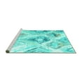thumbnail image 2 of Ahgly Company Machine Washable Indoor Rectangle Abstract Turquoise Blue Contemporary Area Rugs, 7' x 10', 2 of 4