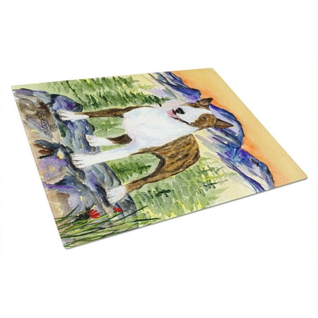 

Caroline s Treasures SS8167LCB Bull Terrier Glass Cutting Board Large 12H x 16W multicolor