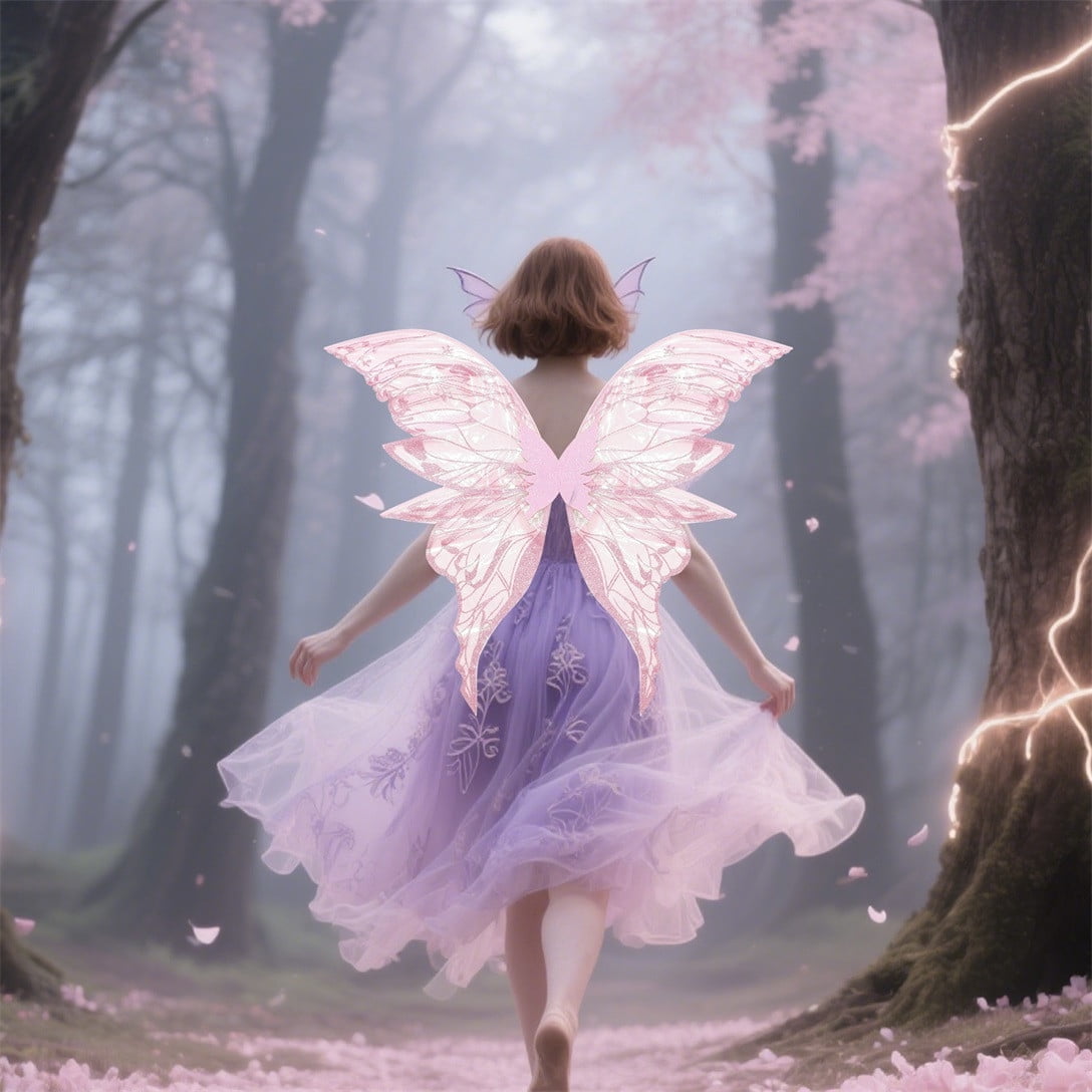 Darzheoy Fairy Wings Sparkly with Elastic Straps for Girls and Women Halloween Party Attire and Photo Props