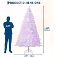 thumbnail image 2 of Majestic 7.5 ft prelit blanca artificial pine christmas tree: 450 warm blanca LED lights, foldable base para fácil montaje - ideal para oficina en casa party holiday decoration, 2 of 7