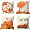 thumbnail image 2 of Clearance! EQWLJWE Fall Decor Pillow Covers 18x18 Set of 4 Pumpkin Farmhouse Decorations Pumpkin Maple Farm Truck Throw Cushion Case for Fall Thanksgiving Home Decorative Pillows, 2 of 4