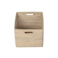 thumbnail image 6 of Kouboo Loma Decorative Square Rattan Storage Basket with Handles, Coastal Inspired Handwoven Rattan Basket for Home Organization & Décor, Latte, 6 of 7