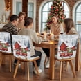 thumbnail image 5 of Christmas Truck Barn Chair Covers Set of 6 Barn Snowman Christmas Tree Dog Cow Chair Back Covers Stretch Removable Washable Slipcovers Protector for Dining Room Kitchen Party Decor, 5 of 5