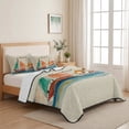 thumbnail image 5 of Twin Quilt Set 68''x86'', Nautical Boat Lightweight Summer Bedspread Coverlet Set with 2 Pillow Shams, Coastal Sailing Ship Ocean Painted Sea Breathable All Season Quilt Bedding for Dorm/Bedroom, 5 of 9