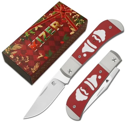 Kizer Trestle Limited Christmas Edition Folding Pocket Knife 14C28N Blade Aluminum & G10 Handle V3761MC1