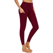 Yoga Pants for Women High Waist Side Pockets Leggings Mesh Workout Tights