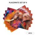 thumbnail image 3 of Placemats Set of 4 / 6, Oil Paintings of Elephants Placemats for Dining Table Indoor/Outdoors Heat Resistant Washable Placemats 18" x 12", 3 of 8