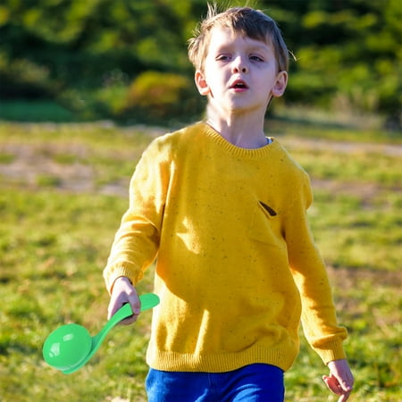 LHWEN Eggs and Spoon Race Game Set for Kids Outdoor Field Party Yolk Crack Toy Sports Fun Skills Challenge No Mess Plastic Material with Mesh Bag for Easy Storage Perfect for Birthdays Picnics Family