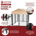 thumbnail image 2 of Lucky Dog STAY Series Studio Jr. 4x4x4.3 Foot Steel Frame Dog Kennel, Khaki, 2 of 10