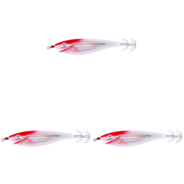 Señuelo Con Anzuelos Pulpo 10cm 10g Cebo Luminoso para (cabeza Cuerpo Plateado) Rojo
