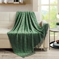 thumbnail image 4 of Navy Throw Blanket Textured Solid Soft Sofa Couch Decorative Knitted Blanket, 50" x 60" Navy, 4 of 5