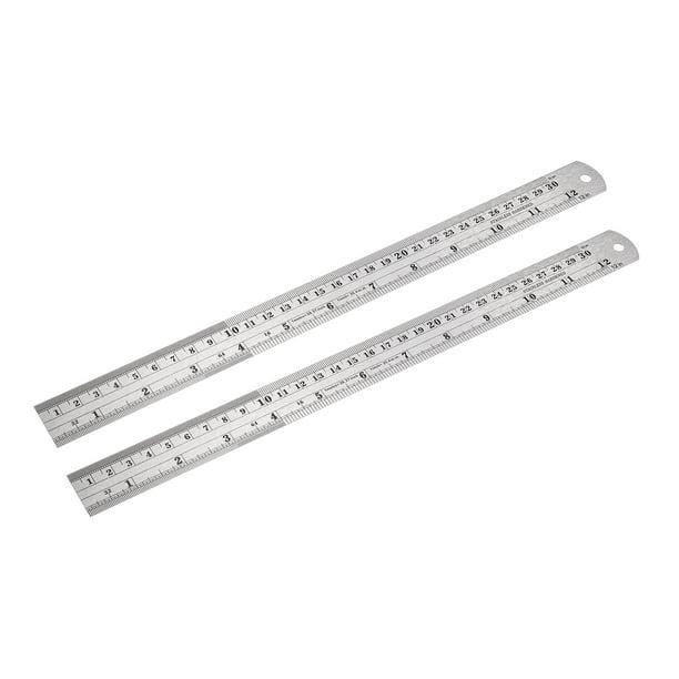 Lot de 2 règles de 30 cm avec centimètres et pouces, outils de