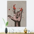 thumbnail image 2 of Designart ' I Love You Hand Sign With Romantic Couple ' Modern Canvas Wall Art Print, 2 of 4