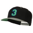 thumbnail image 2 of Athletic Number 3 Embroidered Classic Two Tone Cap - Black Grey OSFM, 2 of 5