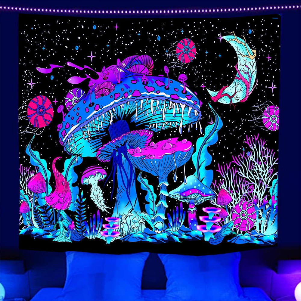 CUH UV Reactive Luminous Tapestry Throw Cover Tapestry Wall Hanging