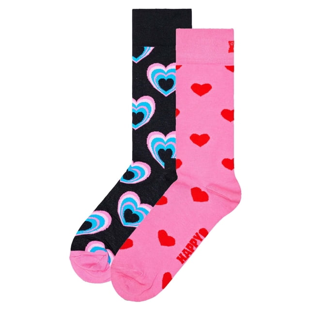 Happy Socks Calcetines unisex, paquete de 2 - Caja de regalo Love, mezcla de colores Valentine's 36-40