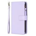 thumbnail image 3 of Zipper Wallet Case for iPhone 7 / iPhone 8 / iPhone SE 2022 & 2020 Wrist Hand Strap PU Leather Flip Case, Credit Card Slots Kickstand Magnetic Clasp TPU Shell Shockproof Cover for Women Men, Purple, 3 of 9