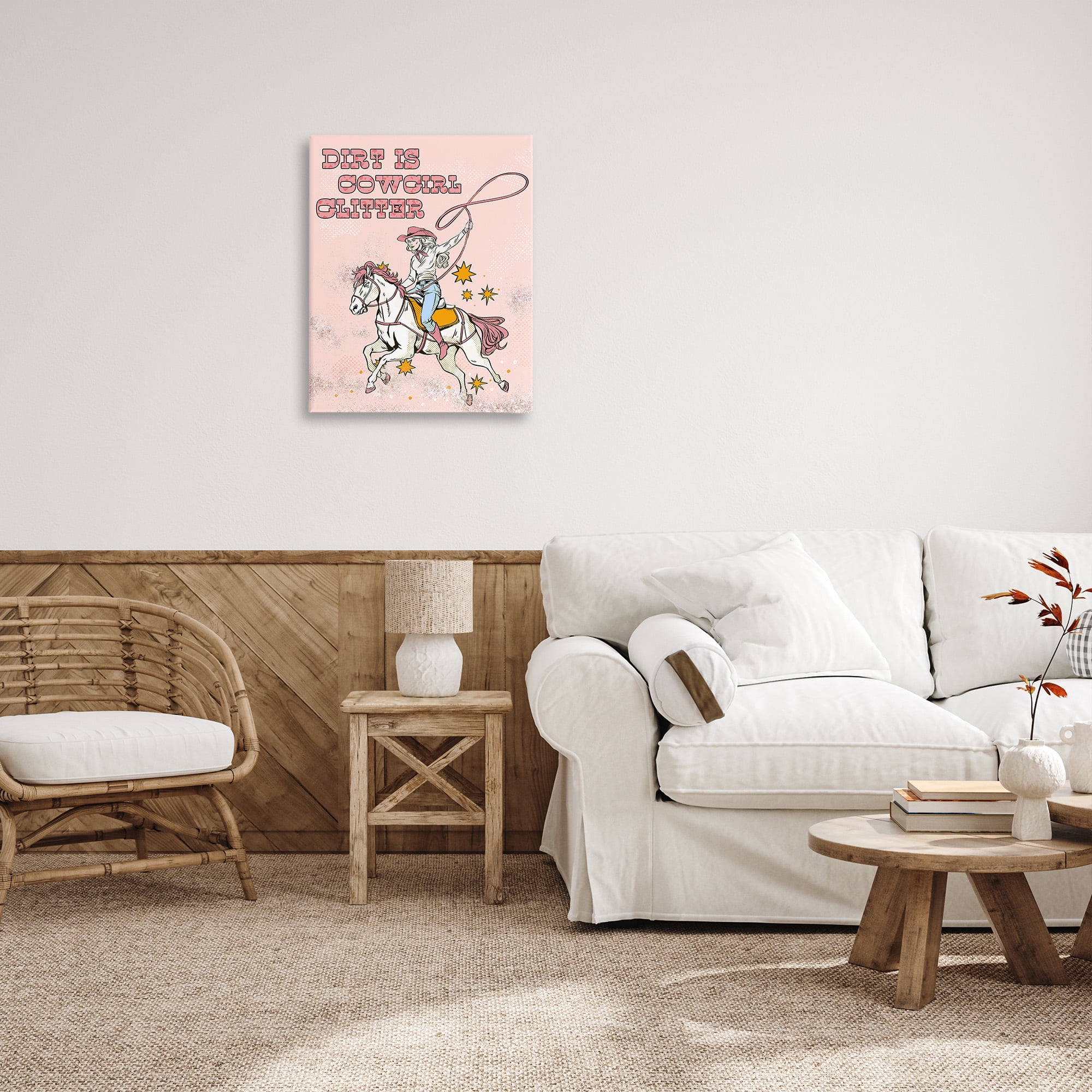 Stupell Industries Dirt Is Cowgirl Glitter Animals & Insects Painting Gallery Wrapped Canvas Art Print Wall Art, 24 x 30