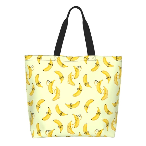Balery Bananas Bolsa Tote Estilo Estético con Cremalleras, Bolsa de Hombro, Bolsa de Compras Grande y Plegable