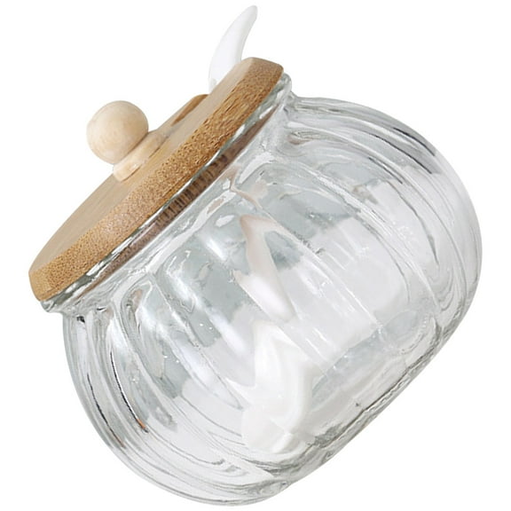 NICERIO Glass Pumpkin Candy Jar Set with Lid and Spoon for Kitchen Home Decor Storage