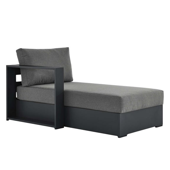 Modular Lounge Chair Chaise, Grey Gray, Aluminum Metal, Outdoor Patio Balcony Cafe Bistro Garden Hospitality Restaurant, Modern Contemporary HB36557