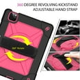 thumbnail image 7 of iPad Air 4 Case 10.9 Inch 2020,iPad Pro 11 Case,Hybrid Shockproof Rugged Heavy Duty Full-Body Drop Protection Stand Kids Case with Shoulder Strap for iPad Air 4th Gen/iPad Pro 11,Black+Rose, 7 of 7