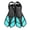 Lake blue black, variant on Yihuala Short Divings Fins Travel Size Swim Fins Adjustable Hasps Snorkels Fins Open Heel Swim Flippers Snorkeling Gear
