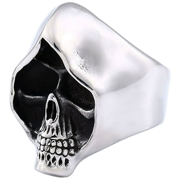 ZMY Home Skull Rings Stainless Steel Jewelry Chunky Voodoo Grim Reaper Rings (10)