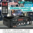 thumbnail image 3 of 600W HIFI Bluetooth Power Amplifier Car/Home Theater Digital Power Audio Amplificador For Speaker Treble Bass Control FM USB, 3 of 6