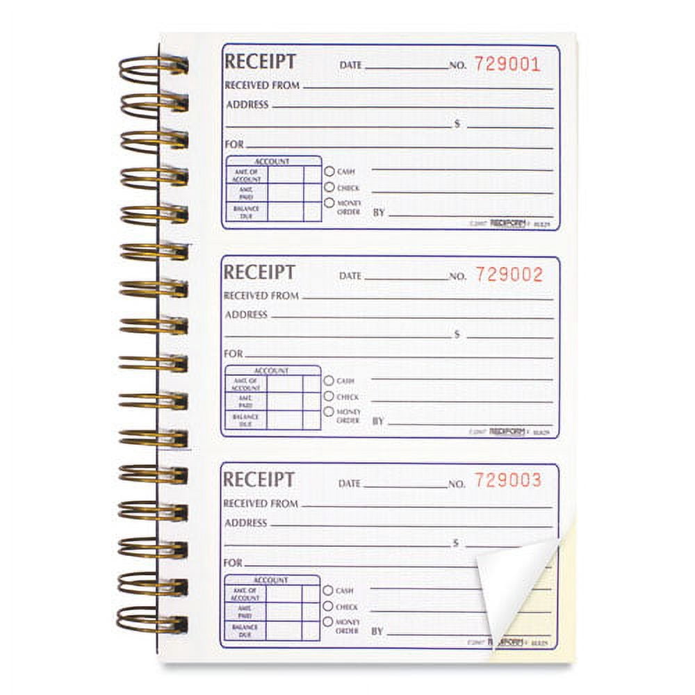 Money Receipt Book, Two-Part Carbonless, 5 X 2.75, 3/page, 225 Forms | Bundle of 10 Each