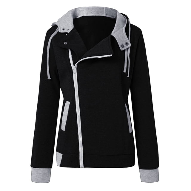 Womens Long Sleeve Tops Casual Womens Long Sleeve Hoodies Casual Slim Fit Hooded Jackets Zipper Sweatshirt Button Drawstring Tops with Pockets Womens Jackets Fashion Womens Tops Casual
