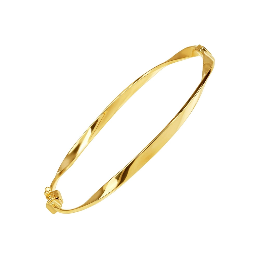 Eternity Gold Twisted Hinge Bangle Bracelet in 14kt Gold, 8 Walmart