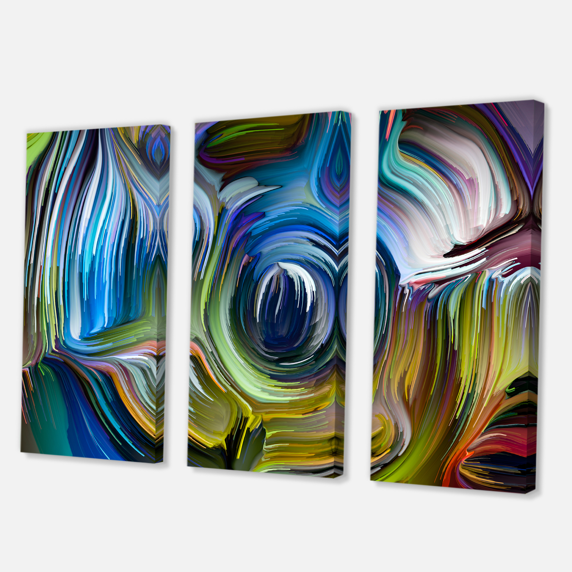 Designart ' Colour Spiral Fusion ' Modern Canvas Wall Art Print