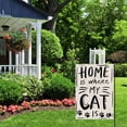 thumbnail image 4 of Home Is Where My Cat Is Double Sided Vertical Burlap Garden Flag Daily Pet Love Rustic Farmhouse Holiday Party Outdoor Yard Banner 12" x 18", 4 of 6
