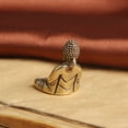 thumbnail image 4 of Llavero con colgante de estatua de Buda Sakyamuni envejecido de latón puro, colgante de NAFU de la suerte, Buda de bolsillo pequeño de bronce, 4 of 5