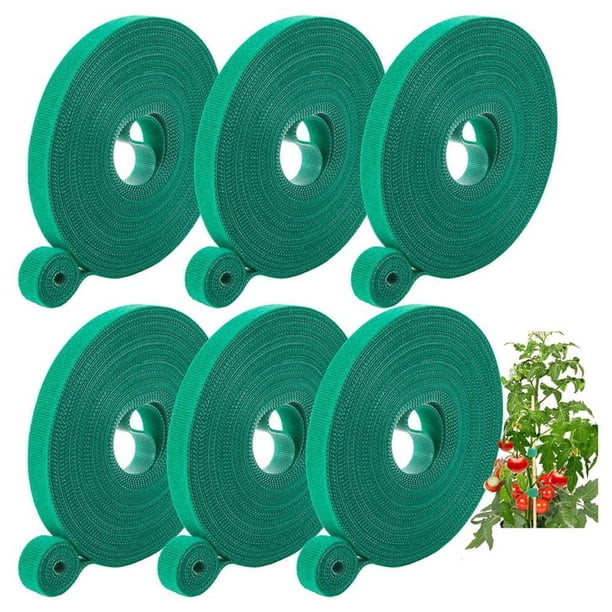 Cinta para Plantas, 6 Rollos de Cinta para Jardín de 196 Pies, Bridas Giratorias para Plantas de 1/2 Pulgada, Soportes para Plantas, Bridas de Jardín para Plantas Trepadoras