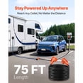 thumbnail image 2 of KFFKFF 75 FT RV Extension Cord, 30 Amp, 125V 2500W Heavy-Duty STW 10/3 Gauge Cable, NEMA TT-30P Male to NEMA TT-30R Female Plug, Includes LED Power Indicator, Handle, 15A Adapter, 2 of 9
