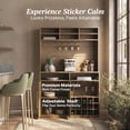 thumbnail image 4 of BELLEZE Jagger Bar Cabinet with Wine Rack & 8 Stemware Glass Holders, 72" Tall Liquor Coffee Bar Storage Cabinet with Adjustable Shelves, Fluted Doors & Golden Metal Handles, Camel, 4 of 7