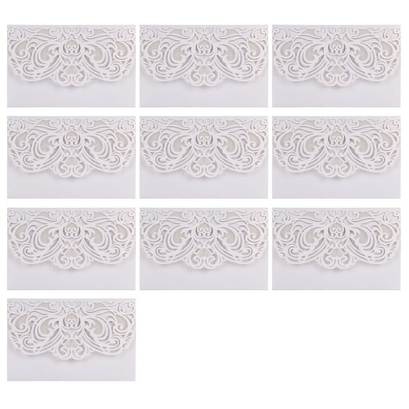 10pcs Pearl Paper Floral Invitation Cards Invitation Holders with Blank Inner Sheet for Wedding Birthday Party Anniversary