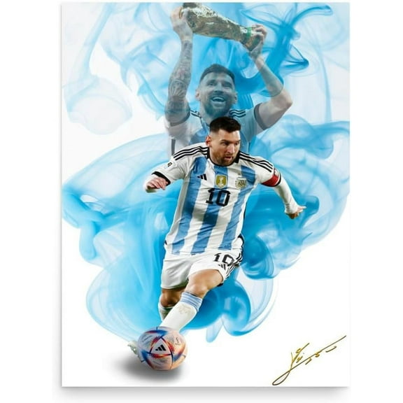 Foot Ball Player Soccer Canvas Wall Poster Soccer Fans Favourite Lionel Messi Soccer Poster Wall Art Canvas Print Home Decor 12x16 inch Unframed