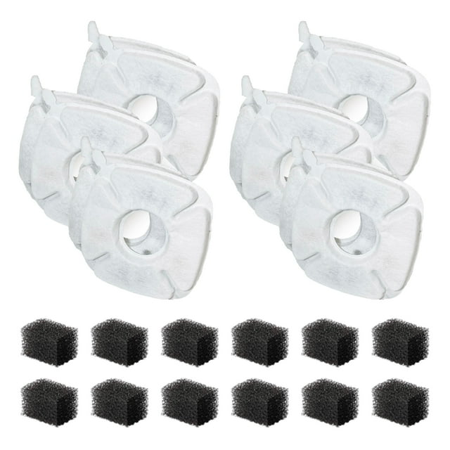 NISPIRA Juego de Filtros de Agua de Carbón de Triple Filtración de Repuesto para Bebederos Automáticos de Acero Inoxidable para Gatos y Perros Veken de 67 Oz, 95 Oz y 135 Oz (12 Juegos)