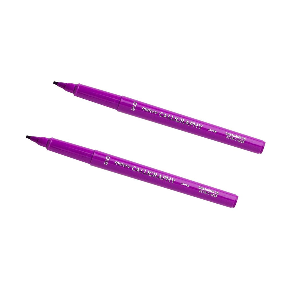 Marvy Uchida Calligraphy Pens, 2.0 mm, Lilac, 2/Pack