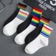 thumbnail image 2 of Calcetines De Tubo Arcoíris Para Mujer Calcetines De Verano Calcetines Finos Y Bonitos De Algodón A Rayas De Tubo Alto Calcetines Deportivos A Prueba De Vientopangjing, 2 of 4