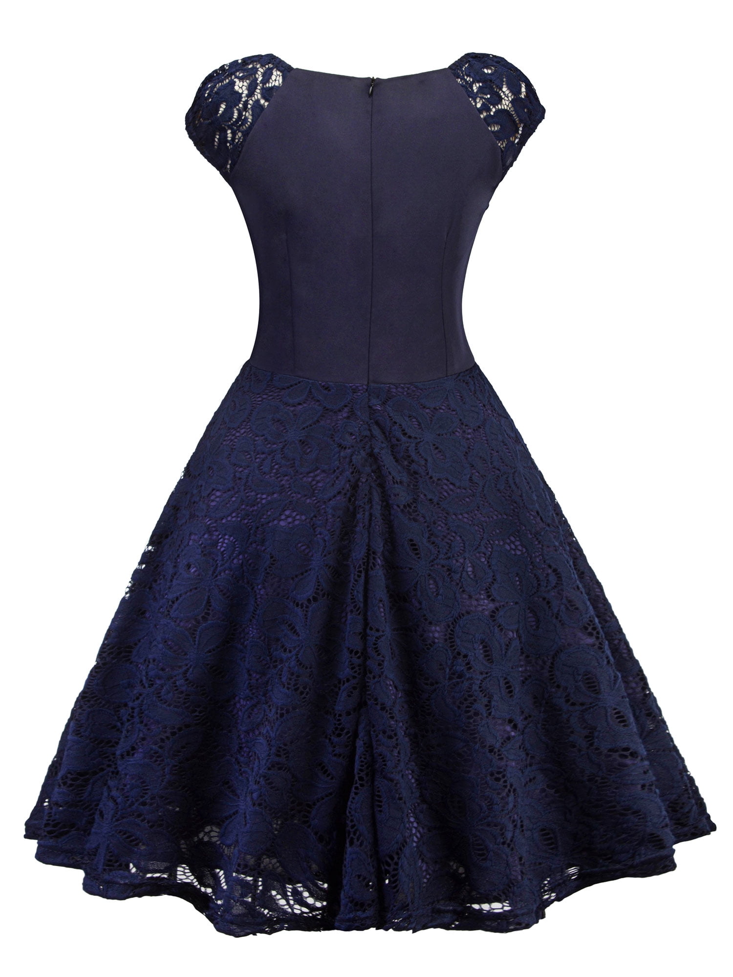 sleeveless lace a line party swing skater dress
