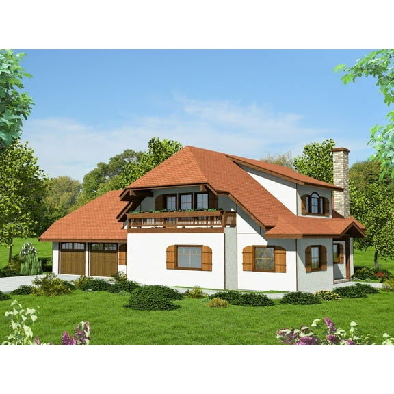 001-3749: European 6 Bed, 3 Bath Luxury Home Plan, 4480 Sq Ft: Full Blueprints with License to Build by Home Plan Marketplace - Lesuto