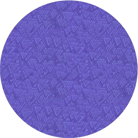 Ahgly Company Machine Washable Indoor Round Transitional Light Slate Blue Area Rugs, 6' Round