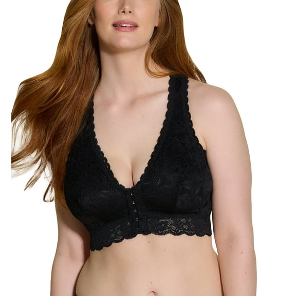 Cosabella Never Say Never Post Surgical Front Closure Bralette (NEVER1359),Large,Black