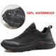 thumbnail image 2 of Zapatillas de senderismo HUMTTO para hombre, todo terreno, impermeables, talla 9, color negro, 2 of 9
