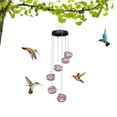 thumbnail image 3 of Kayannuo 1PC Charming Wind Chimes Outdoor Hummingbird Water Feeder Wind Chime Shaped Bird feeders for Viewing Hanging Garden Water Feeder for Birds Bird Water Feeder,Purple, 3 of 5